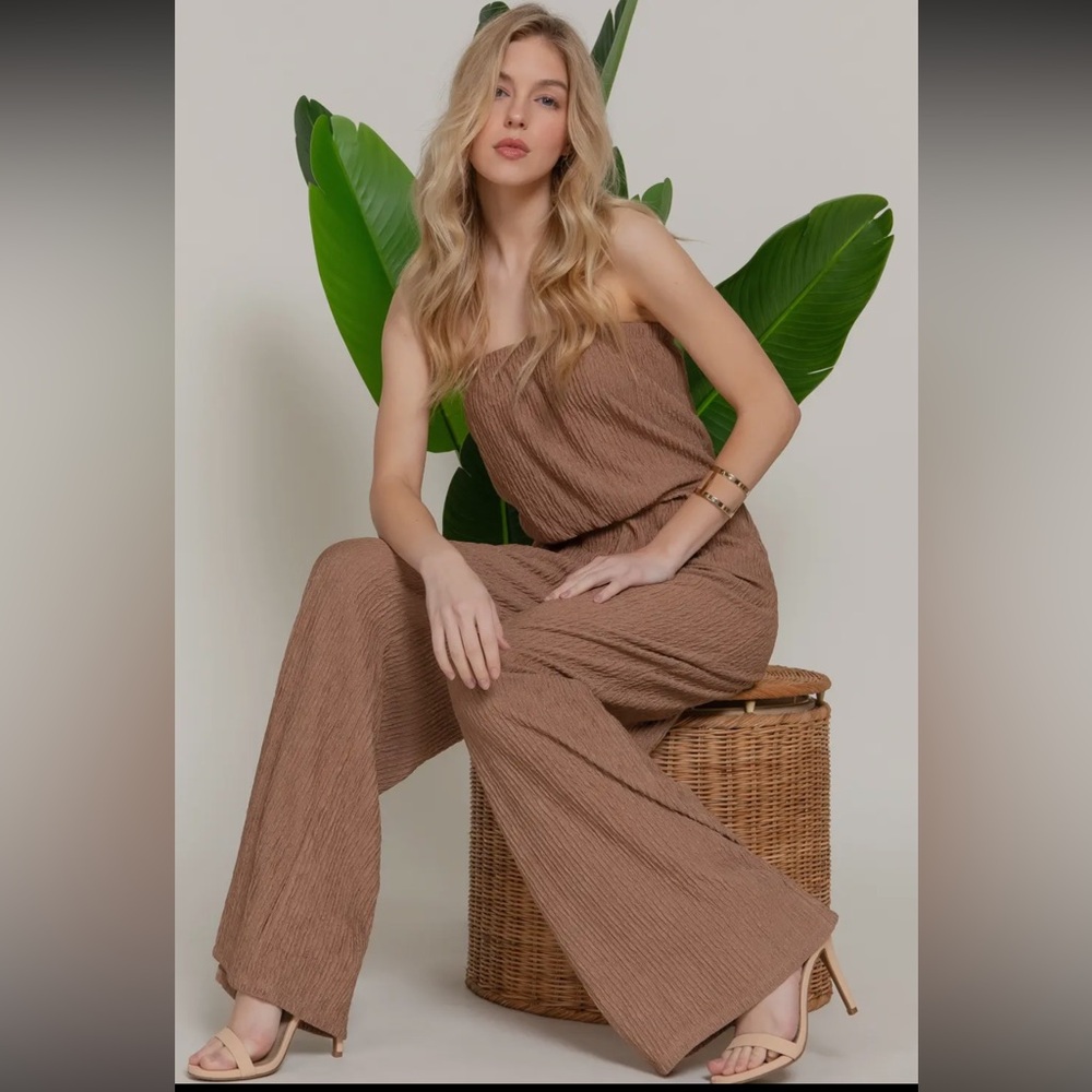 Brown Wide Leg Jumpsuit